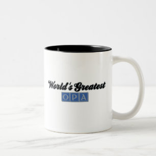 World's Greatest Opa (Blue) Two-Tone Coffee Mug