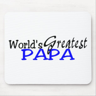 Worlds Greatest Papa Blue Black Mouse Pad