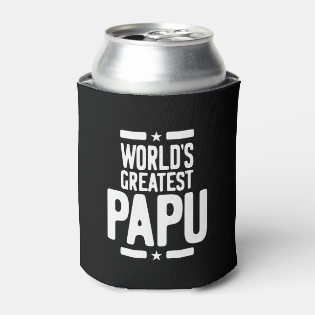 World's Greatest Papu Father Gift Can Cooler (Can Front)