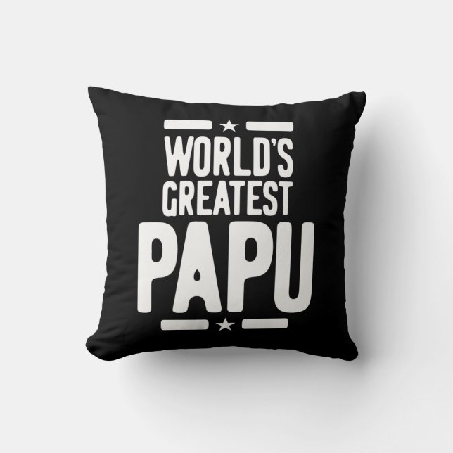World's Greatest Papu Father Gift Cushion (Front)