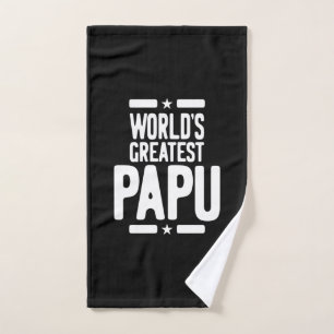 World's Greatest Papu Father Gift Hand Towel