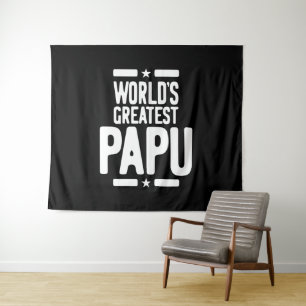 World's Greatest Papu Father Gift Tapestry