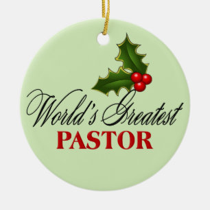 World's Greatest Pastor Ceramic Tree Decoration