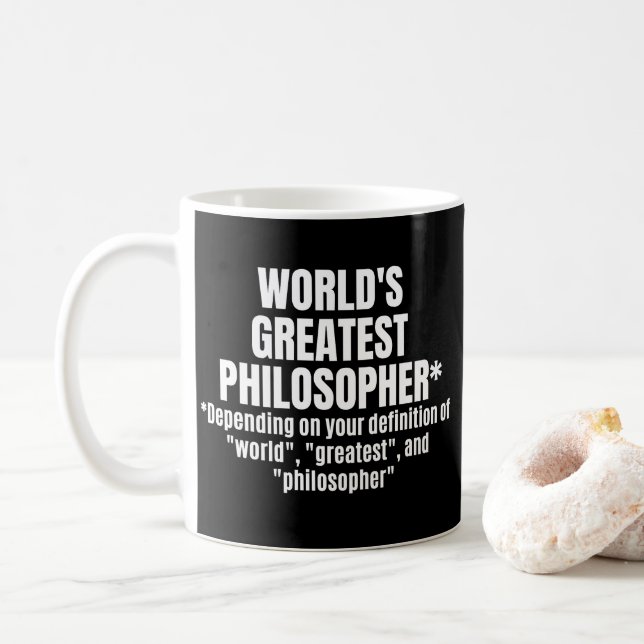 World's Greatest Philosopher Funny Philosophy Coffee Mug (With Donut)