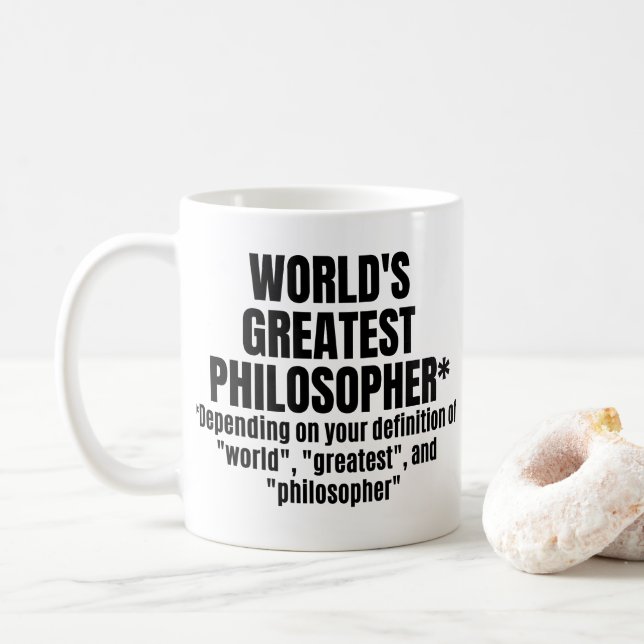 World's Greatest Philosopher Funny Philosophy Coffee Mug (With Donut)
