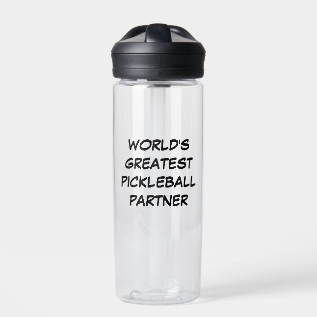 World's Greatest Pickleball Partner  Water Bottle (Front)