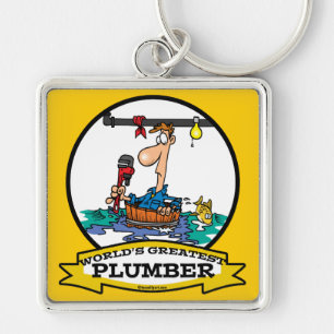 WORLDS GREATEST PLUMBER IV MEN CARTOON KEY RING
