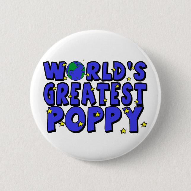 World's Greatest Poppy 6 Cm Round Badge (Front)
