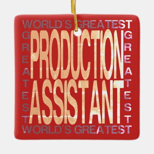 Worlds Greatest Production Assistant Ceramic Ornament (Front)