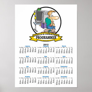 WORLDS GREATEST PROGRAMMER MEN CARTOON POSTER