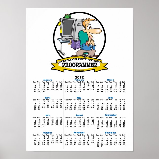 WORLDS GREATEST PROGRAMMER MEN CARTOON POSTER (Front)