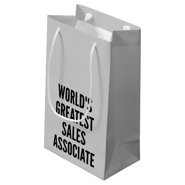 Worlds Greatest Sales Associate Small Gift Bag (Back Angled)