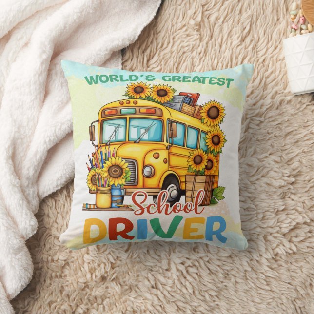 World's Greatest School Bus Driver Cushion (Blanket)
