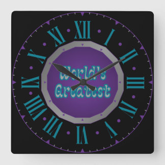 World's Greatest Sigil Roman Numeral Square Wall Clock