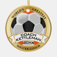 World's Greatest Soccer Coach Orange, Black, White