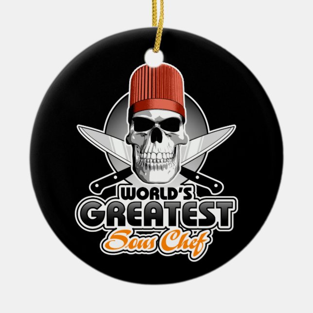 World's Greatest Sous Chef v1 Ceramic Tree Decoration (Front)