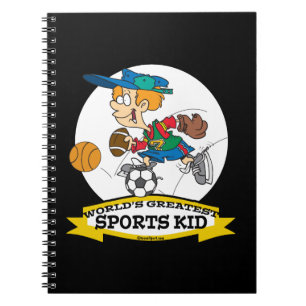 WORLDS GREATEST SPORTS KID CARTOON SPIRAL NOTEBOOK