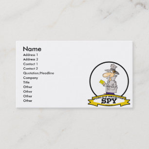 WORLDS GREATEST SPY MEN CARTOON BUSINESS CARD