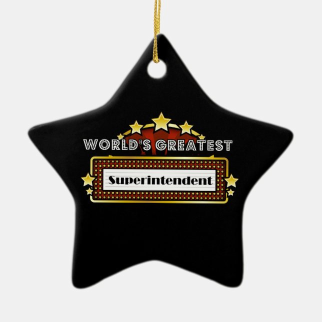 World's Greatest Superintendent Ceramic Tree Decoration (Front)