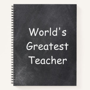 World's Greatest Teacher Chalkboard Gift Idea Notebook