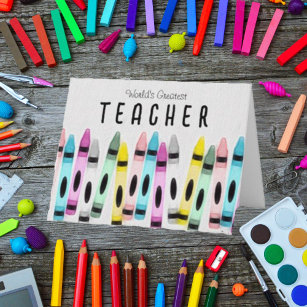 World's Greatest Teacher Crayon Card