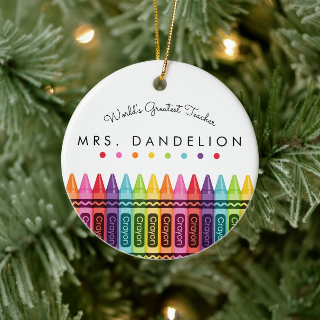 WORLD'S GREATEST TEACHER Elementary Teacher Gift Ceramic Tree Decoration (Tree)