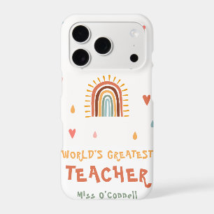 World's Greatest Teacher Gift Boho Rainbow
