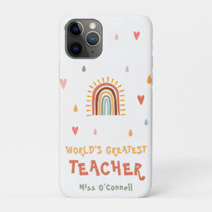 World's Greatest Teacher Gift Boho Rainbow Case-Mate iPhone Case