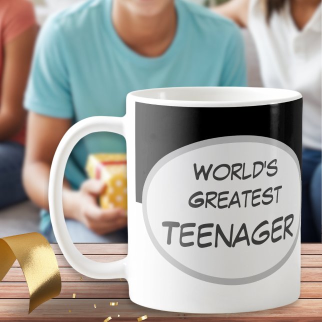 World's Greatest Teenager Happy Birthday Custom Coffee Mug (A birthday mug with 'World's Greatest Teenager' slogan)
