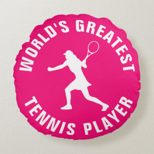 World's Greatest Tennis Player girl's Round Cushion