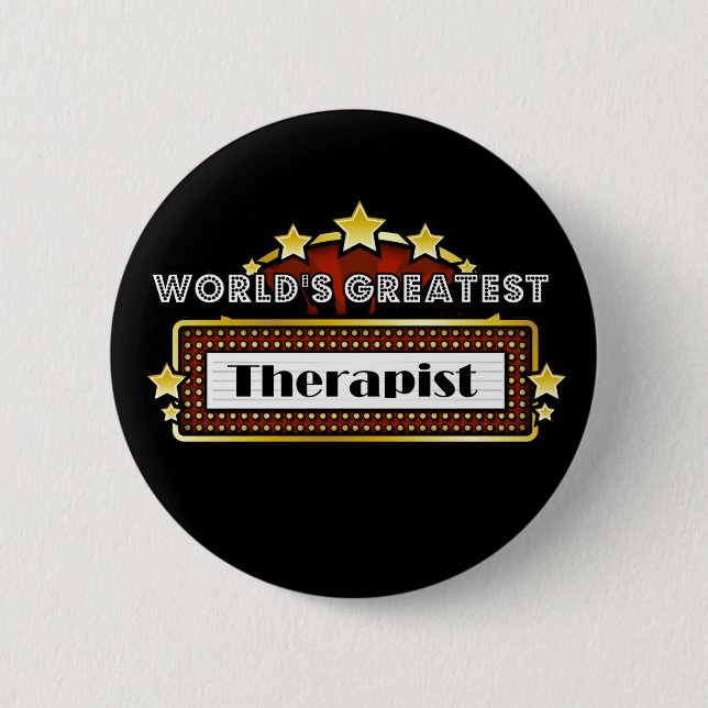 World's Greatest Therapist 6 Cm Round Badge (Front)