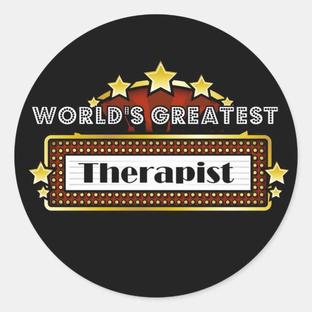 World's Greatest Therapist Classic Round Sticker (Front)