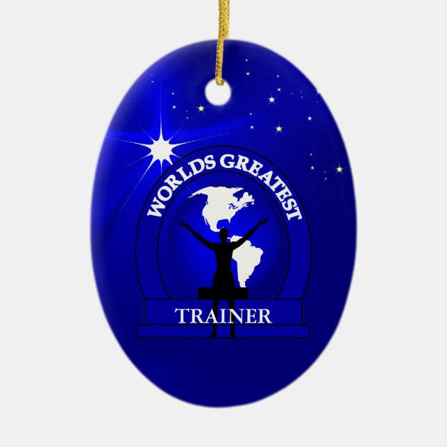 Worlds Greatest Trainer Christmas Ornament (Front)
