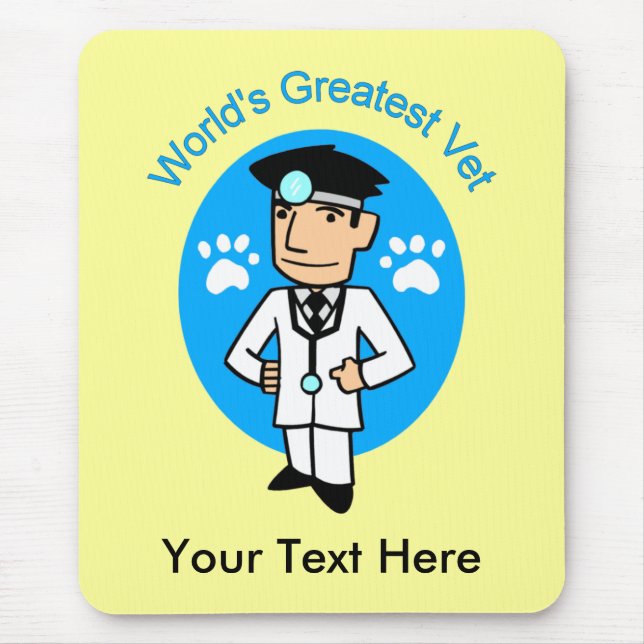 World's Greatest Vet Customisable Mousepad (Front)