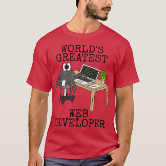 Worlds Greatest Web Developer Spider Funny T-Shirt