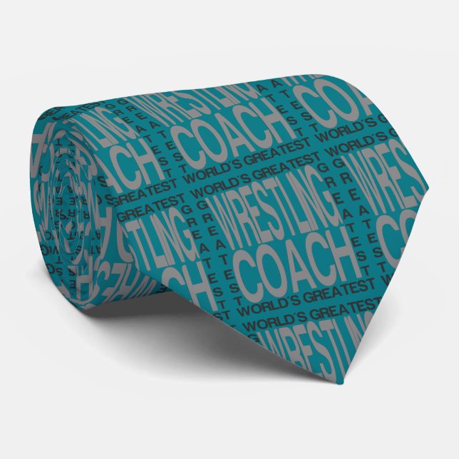 Worlds Greatest Wrestling Coach Tie (Rolled)