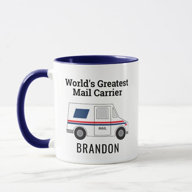 World's Greatet Mail Carrier Personal Mail Truck Mug (Left)