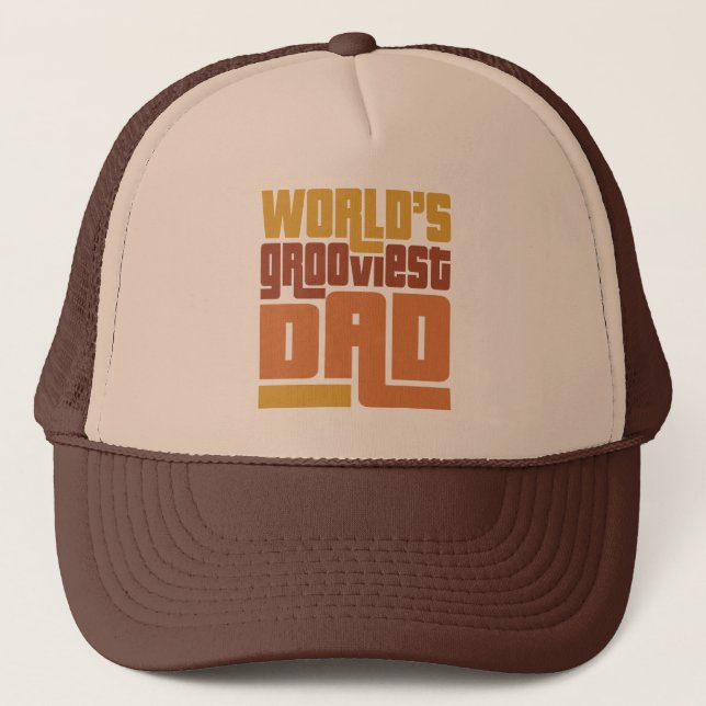 World's Grooviest Dad Retro Funny Trucker Hat (Front)