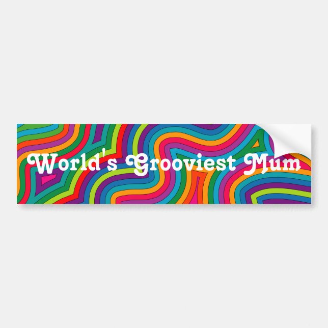 World's Grooviest Mum Bumper Sticker (Front)