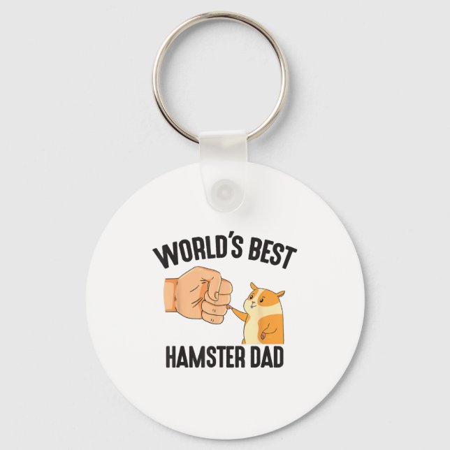World's Hamster Dad Costume For Animal Lovers Hams Key Ring (Front)