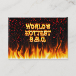 World's hottest BBQ fire and flames red marble. Business Card