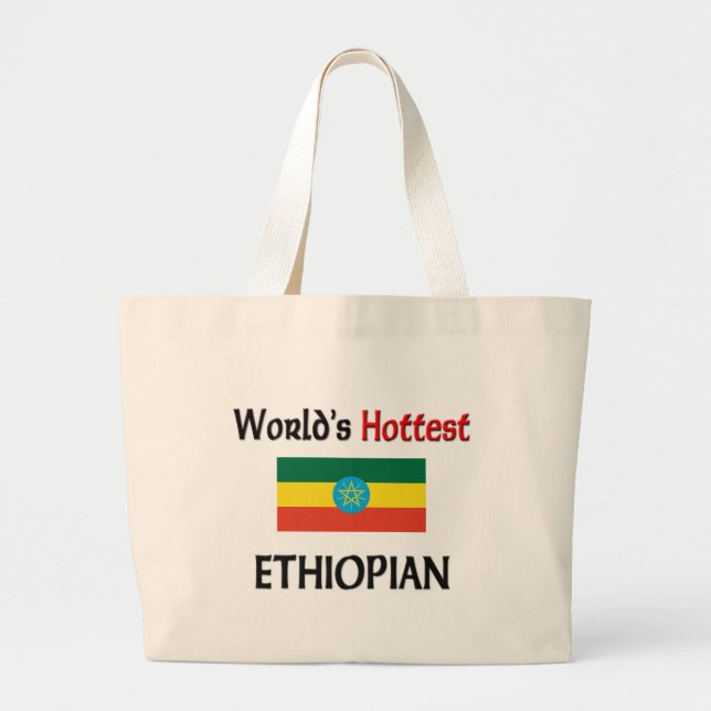World's Hottest Ethiopian Large Tote Bag (Front)