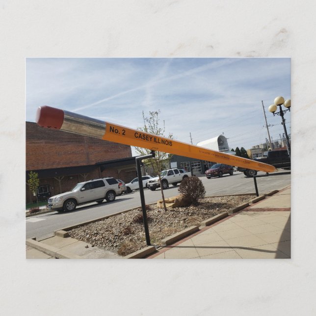 World's Largest Pencil, Casey, Illinois Postcard (Front)