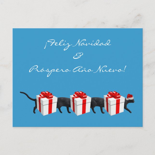 World's Longest Cat Holiday Postcard (Front)