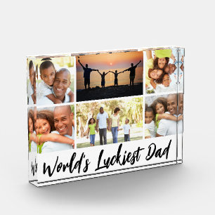 World's Luckiest Dad Photo Collage Modern