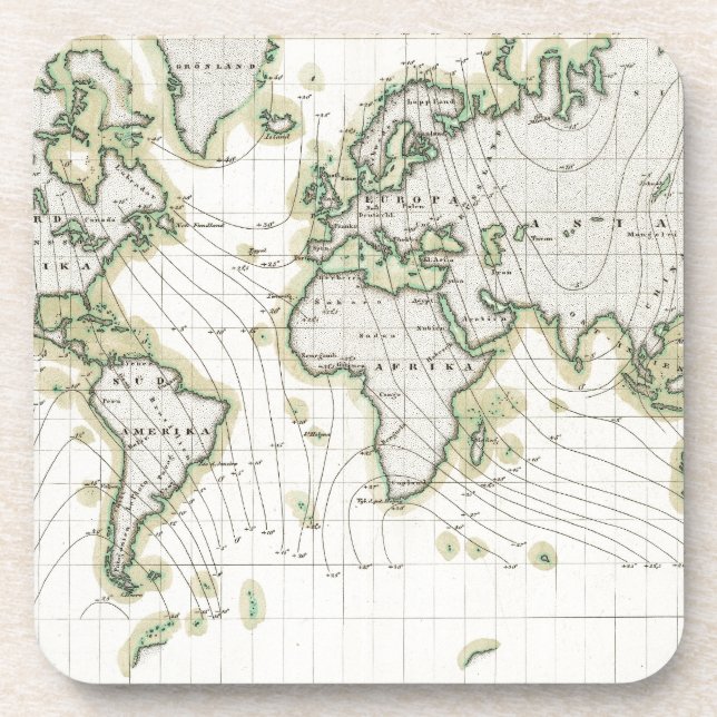 World's magnetic declination coaster (Front)