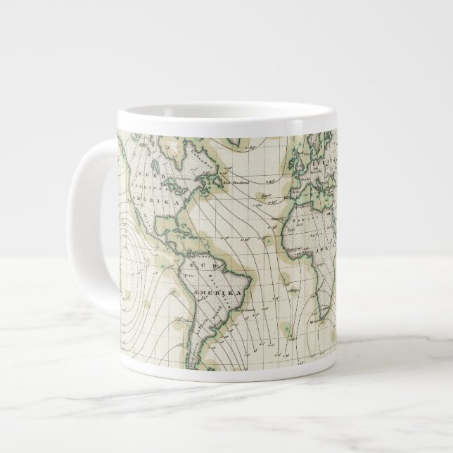 World's magnetic declination large coffee mug (Front Left)