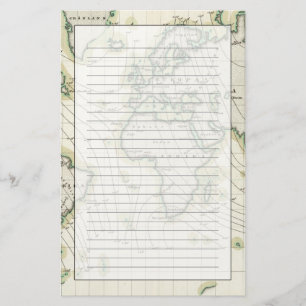 World's magnetic declination stationery