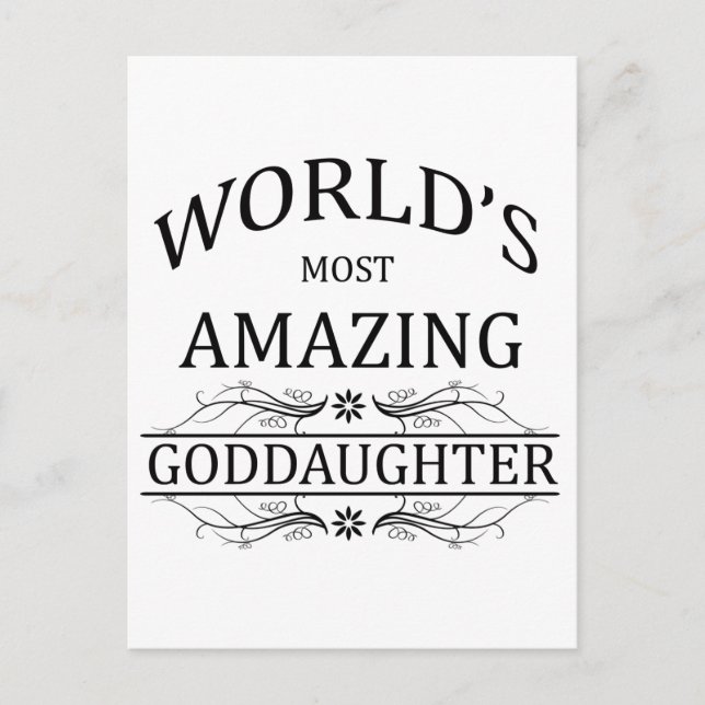 World's Most Amazing Goddaughter Postcard (Front)