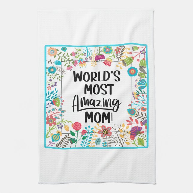 World's Most Amazing Mum  Tea Towel (Vertical)